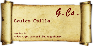 Gruics Csilla névjegykártya